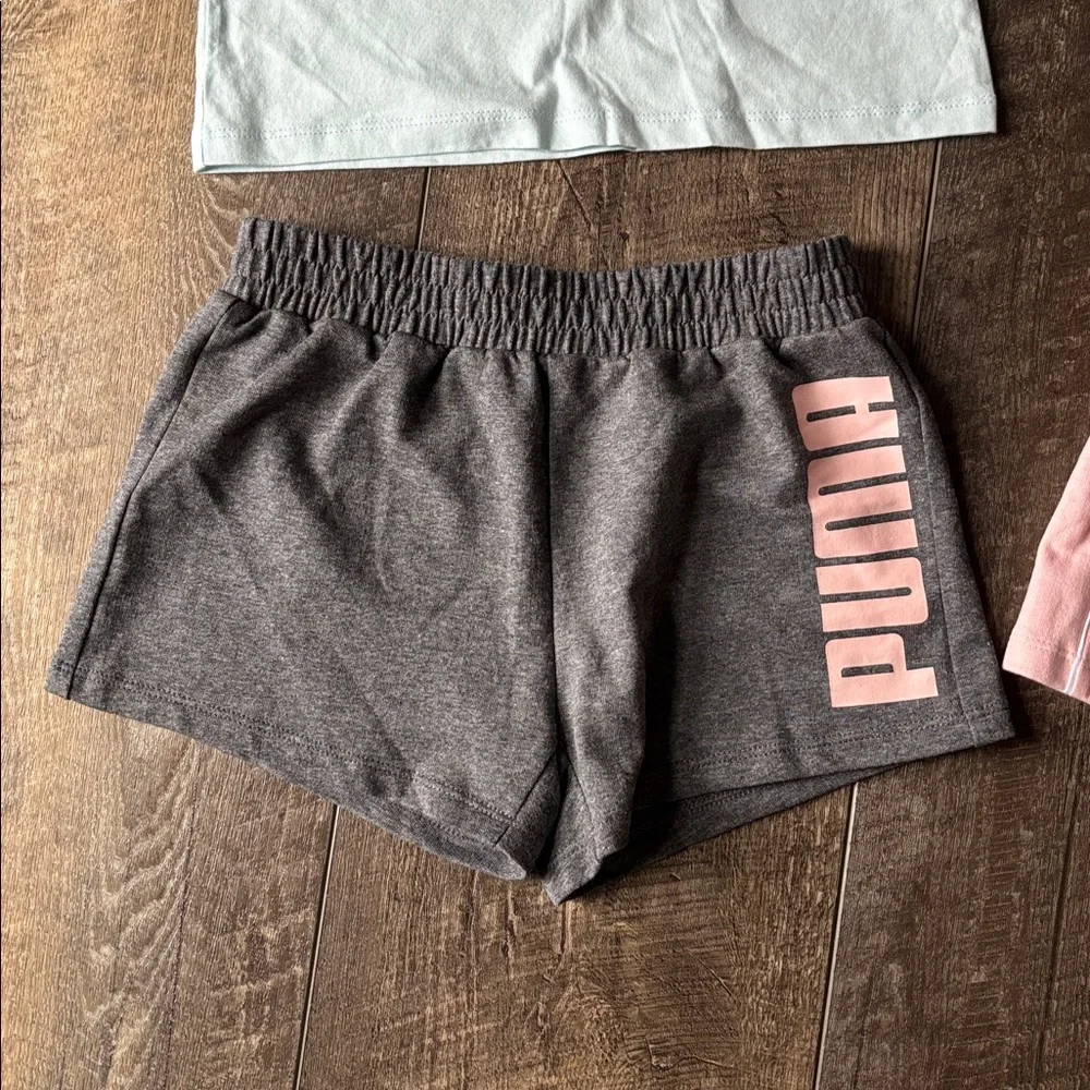 4pc Puma tops and shorts Mint, White, Gray, and Pink size 7/8 Mix & Match - Picture 13 of 15